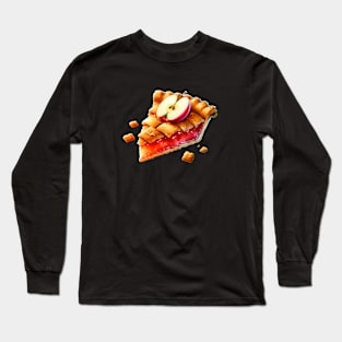 Apple Pie Coffee Art Slice Kawaii Sweet Long Sleeve T-Shirt